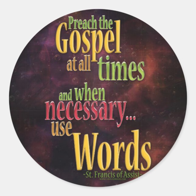 St. Francis of Assisi Quote Classic Round Sticker (Front)