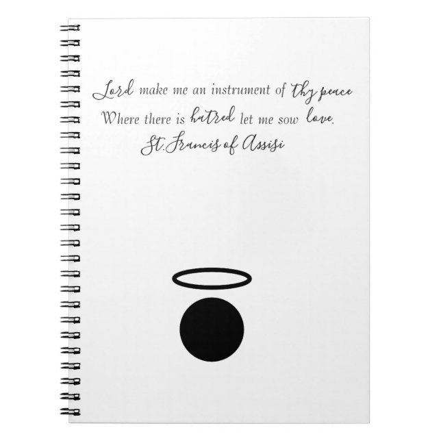 St. Francis of Assisi Quote Notebook (Front)