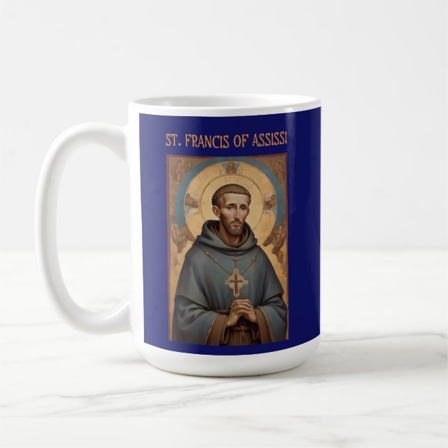 St. Francis of Assisi Roman Catholic Mug (Left)