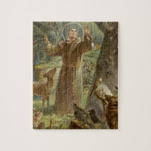 St. Francis of Assisi Surrounded by Animals Jigsaw Puzzle