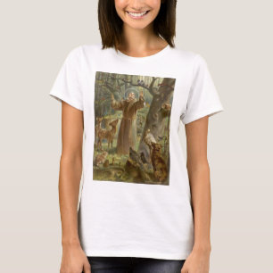 St. Francis of Assisi Surrounded by Animals T-Shirt