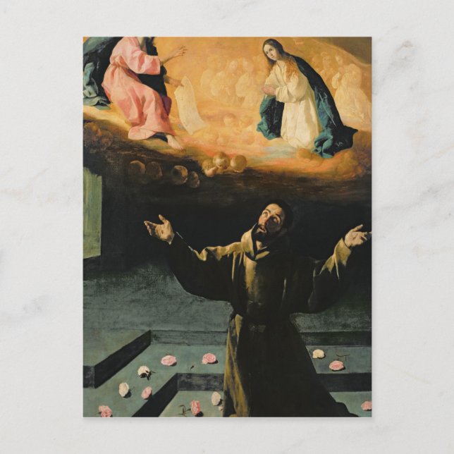 St. Francis of Assisi,The Miracle of the Roses Postcard (Front)