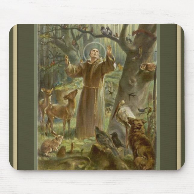 St. Francis of Assisi w/ animals Mouse Pad (Front)
