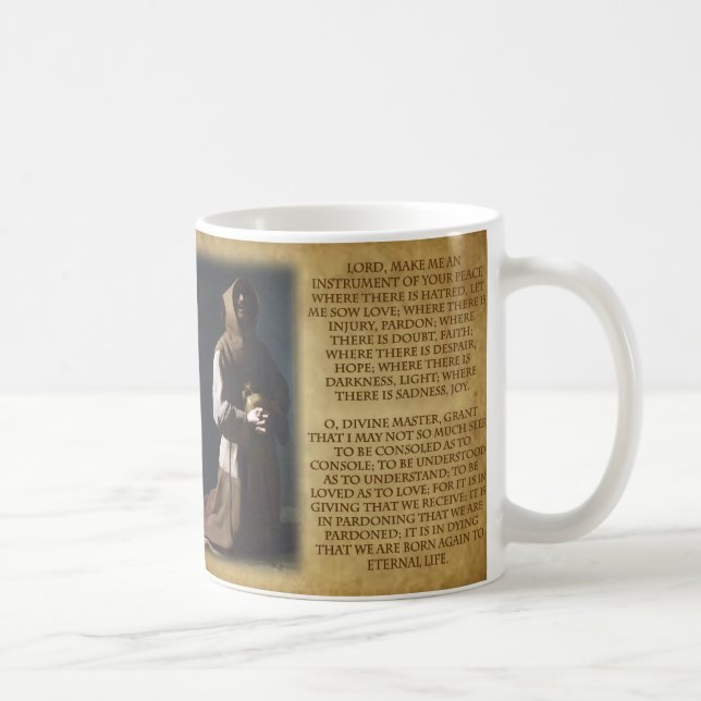 St Francis of Assisi's Prayer Coffee Mug (Right)