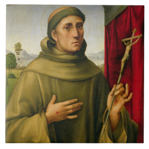 St. Francis of Assissi, c.1490 (tempera on panel) Tile