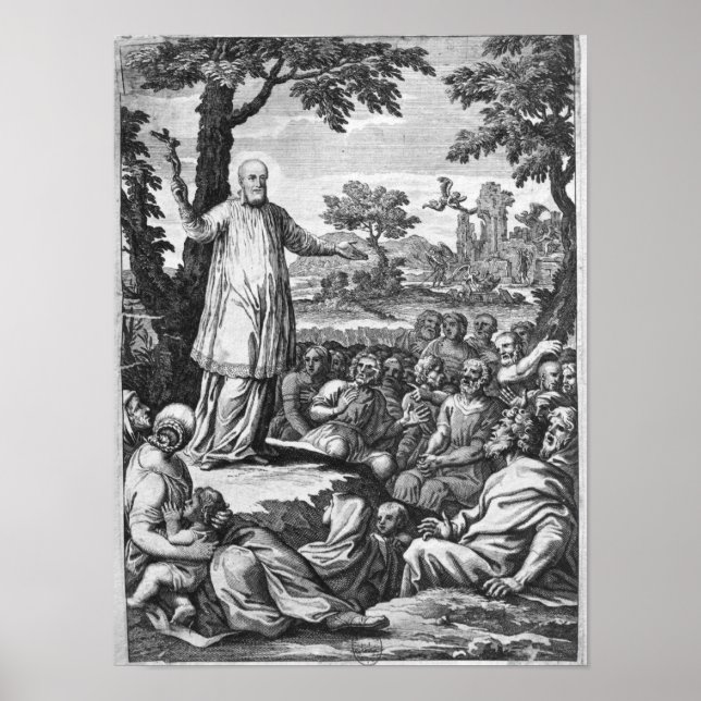St. Francis of Sales  preaching to the Poster (Front)