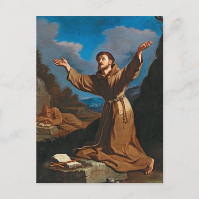 St. Francis Receiving the Stigmata by Guercino Postcard (Front)