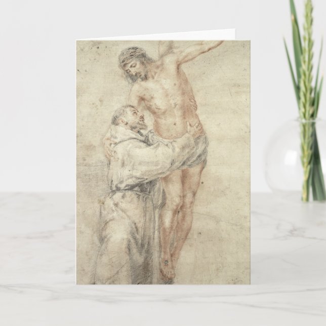 St. Francis Rejecting the World and Embracing Card (Front)