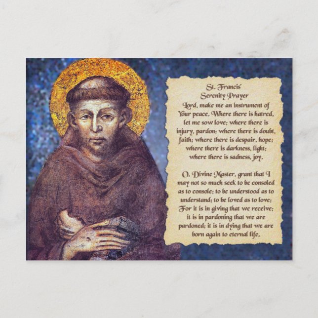 St Francis' Serenity Prayer Postcard (Front)