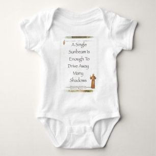st. francis sunbeam prayer baby bodysuit