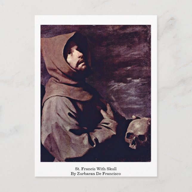 St. Francis With Skull By Zurbaran De Francisco Postcard (Front)