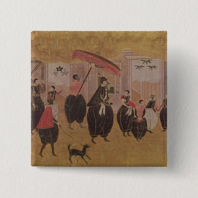 St. Francis Xavier  and his entourage 15 Cm Square Badge (Front)