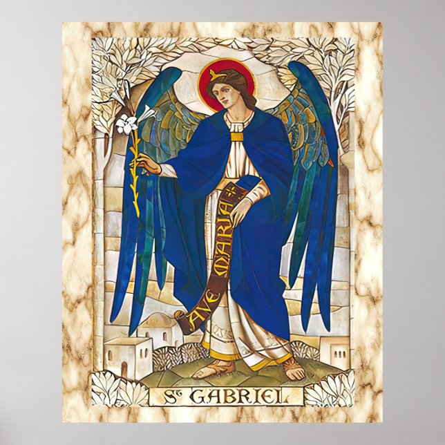 St Gabriel Archangel Angel Catholic Saint Poster (Front)