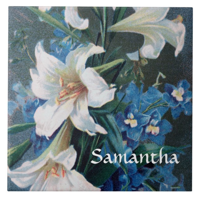 "St. Gabriel's Lilies (M 035b)" Tile (Front)