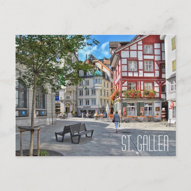 ST. GALLEN SWITZERLAND beautiful town square Postcard (Front)
