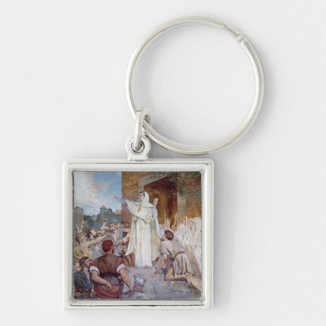 St. Genevieve Calming the Parisians Key Ring (Front)