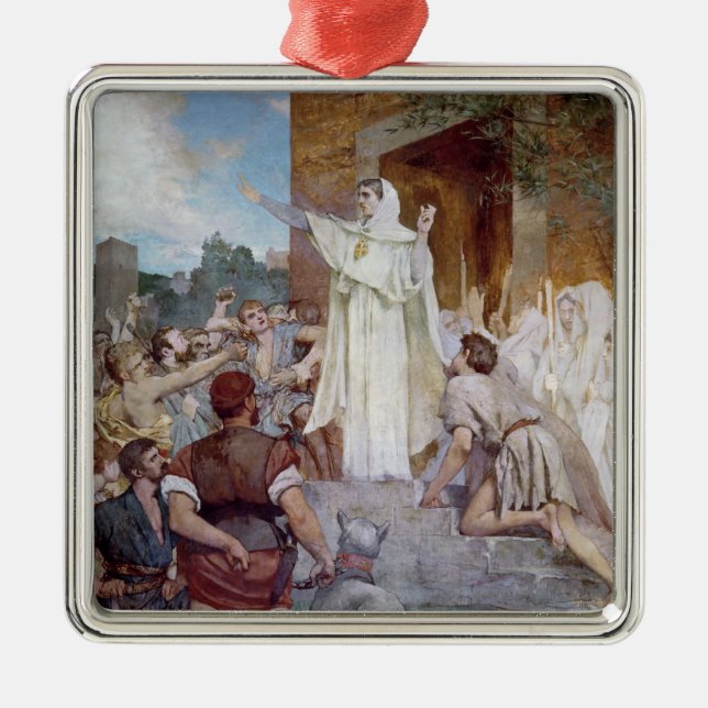 St. Genevieve Calming the Parisians Metal Tree Decoration (Front)