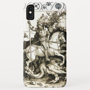 ST. GEORGE AND DRAGON , Black White iPhone XS Max Case