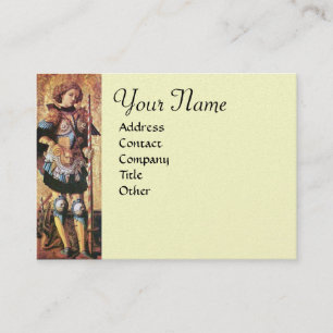 ST. GEORGE AND DRAGON Monogram Cream Pearl Business Card