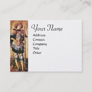 ST. GEORGE AND DRAGON Monogram,platinum metallic Business Card