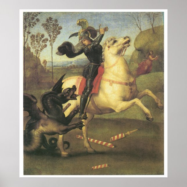 St. George and the Dragon, 1505 Raphael Poster (Front)