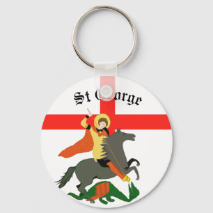St George and the Dragon and Cross of St George Key Ring