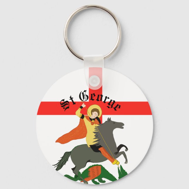 St George and the Dragon and Cross of St George  Key Ring (Front)