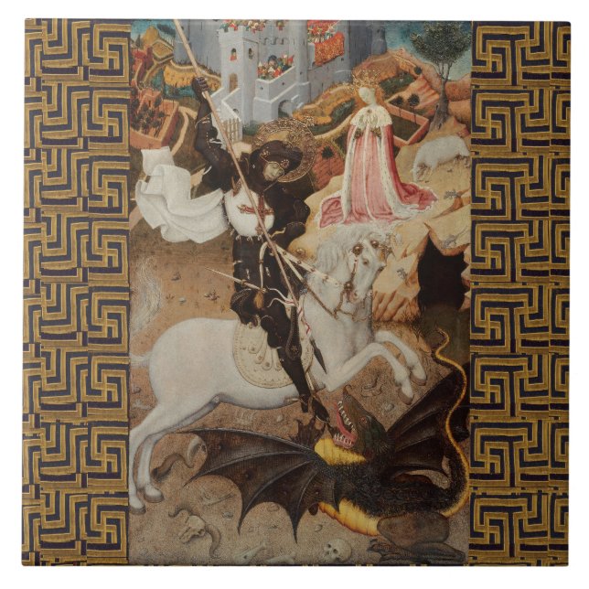 St. George and The Dragon by Bernat Martorell Tile (Front)