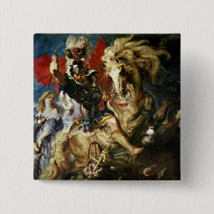 St. George and the Dragon, c.1606 15 Cm Square Badge