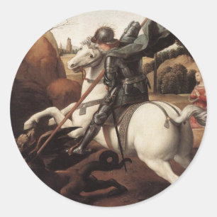 St George and the Dragon Classic Round Sticker