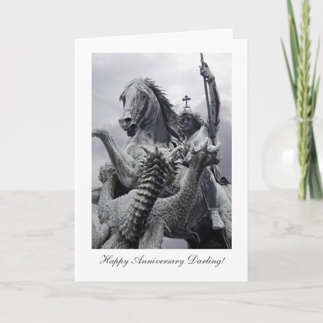 St George and the Dragon, Happy Anniversay Darling Card (Front)
