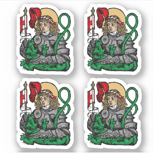 St. George and the Dragon (Nuremberg) 4-Up Sticker (Front)