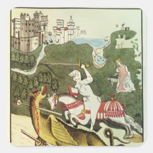 St. George and the Dragon Square Sticker