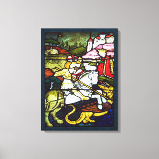 St. George and the Dragon Stained Glass Double Canvas Print
