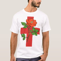 St George Cross Stylised and Red Rose