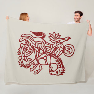 St George Dragon Jerusalem Cross Heritage Tattoo Fleece Blanket