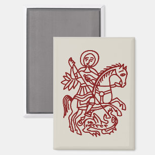 St George Dragon Jerusalem Cross Heritage Tattoo Magnet