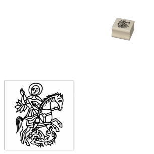 St George Dragon Jerusalem Cross Heritage Tattoo Rubber Stamp
