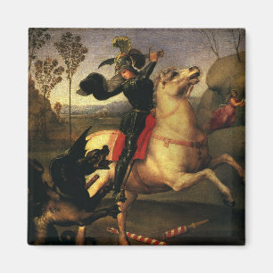 St. George Fighting the Dragon by Raphael Sanzio Magnet