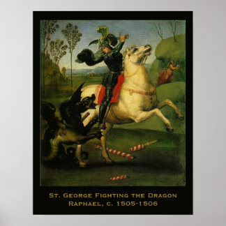 St. George Fighting the Dragon by Raphaell Poster