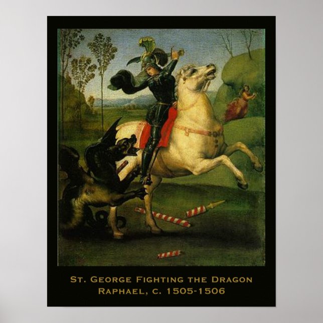 St. George Fighting the Dragon by Raphaell Poster (Front)
