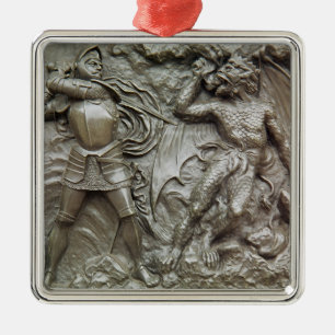 St. George Fighting the Dragon Metal Tree Decoration