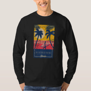 St George Island Florida Retro Surfer Distressed T-Shirt