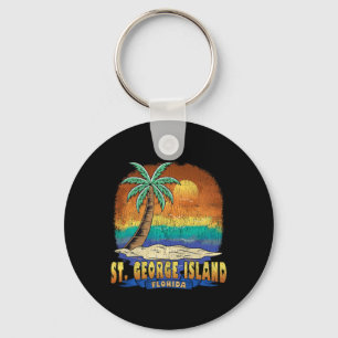 St. George Island Florida Vintage Distressed Souve Key Ring