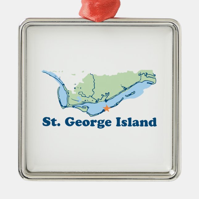 St George Island. Metal Tree Decoration (Front)