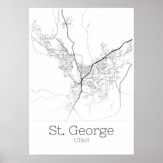 St. George Map - Utah - City Map Poster