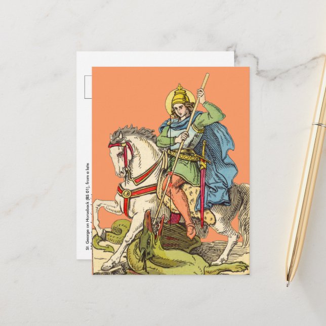 St. George on Horseback (BS 01) Postcard (Front/Back In Situ)