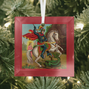 St. George Rescues the Princess Glass Tree Decoration