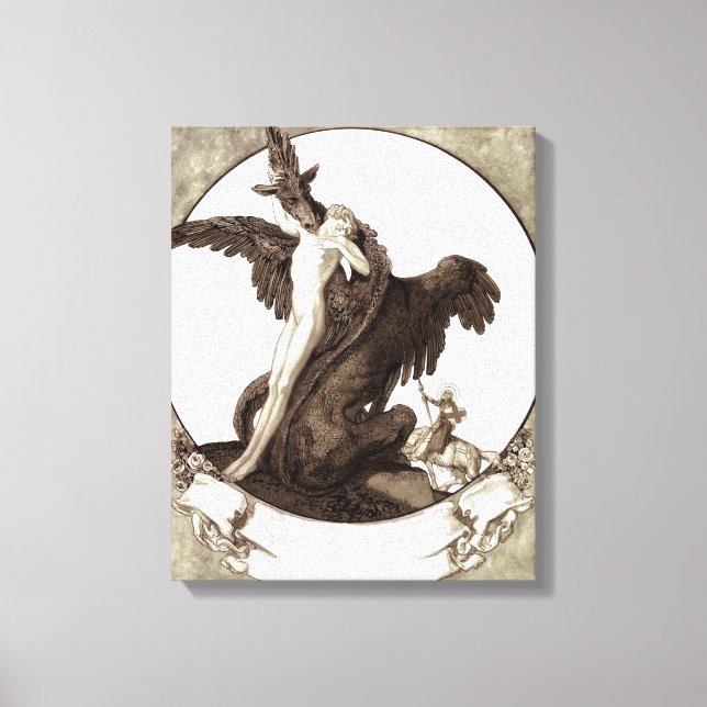 St. George Rescuing a Maiden from a Dragon Canvas Print (Front)