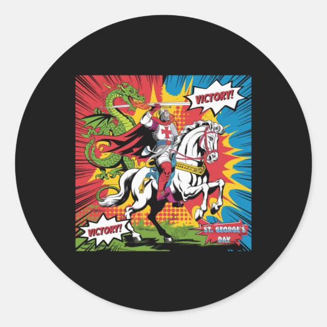 St. George’s Day In Pop Art Style Sticker  (Front)